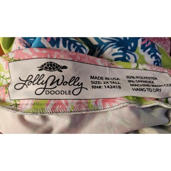 Lolly Wolly Doodle Coral Wide Leg Pants 2X Tall - Picture 7 of 7